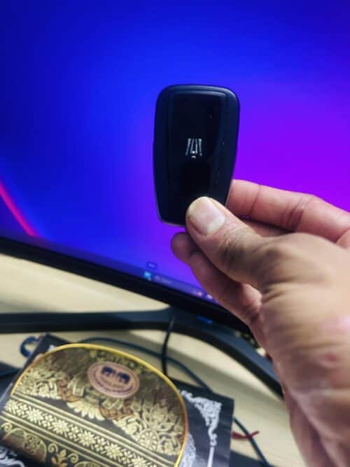 Wireless presentation remote control for easy slide navigation and professional presentations.