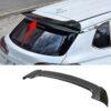 Rear spoiler for car, aerodynamic vehicle accessory, enhances stability and style.