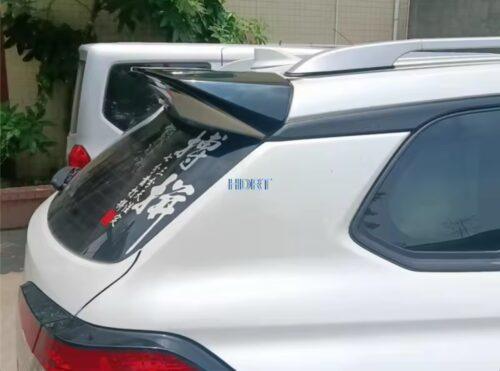 Custom car rear window decal with Japanese characters and logo.