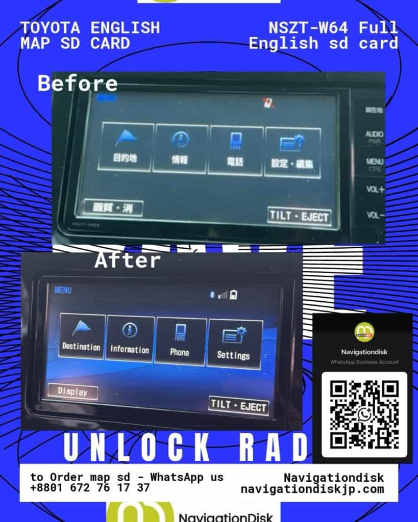 TOYOTA ENGLISH MAP SD CARD NSZT-W64 Full English sd card for navigation system.