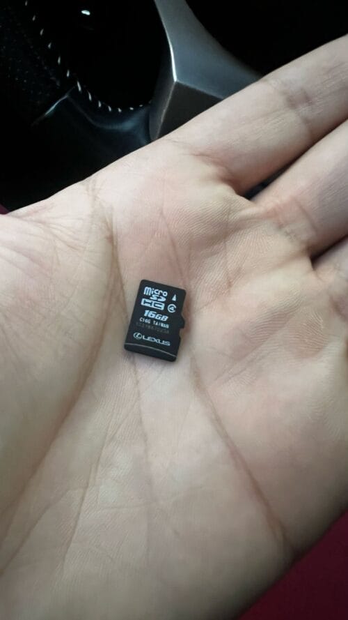 MicroSD card for car navigation, 16GB storage, high-speed data transfer.