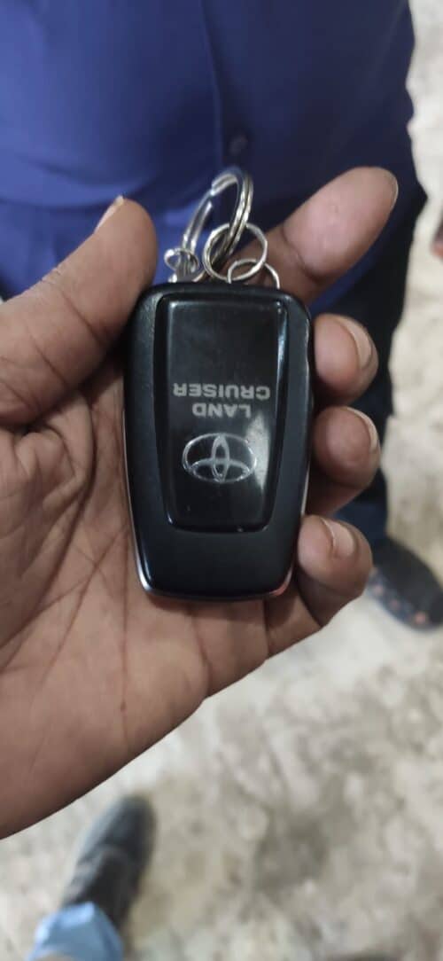 Key fob for Toyota vehicles with NavigationDisk branding.