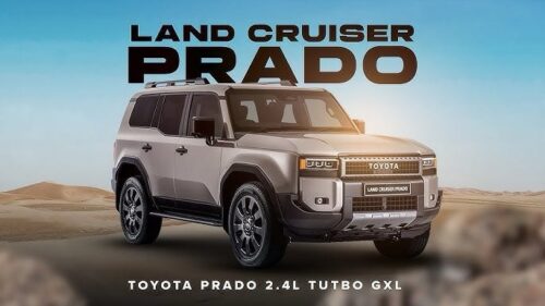 Toyota Land Cruiser Prado 2.4L Turbo GXL off-road SUV in desert landscape.